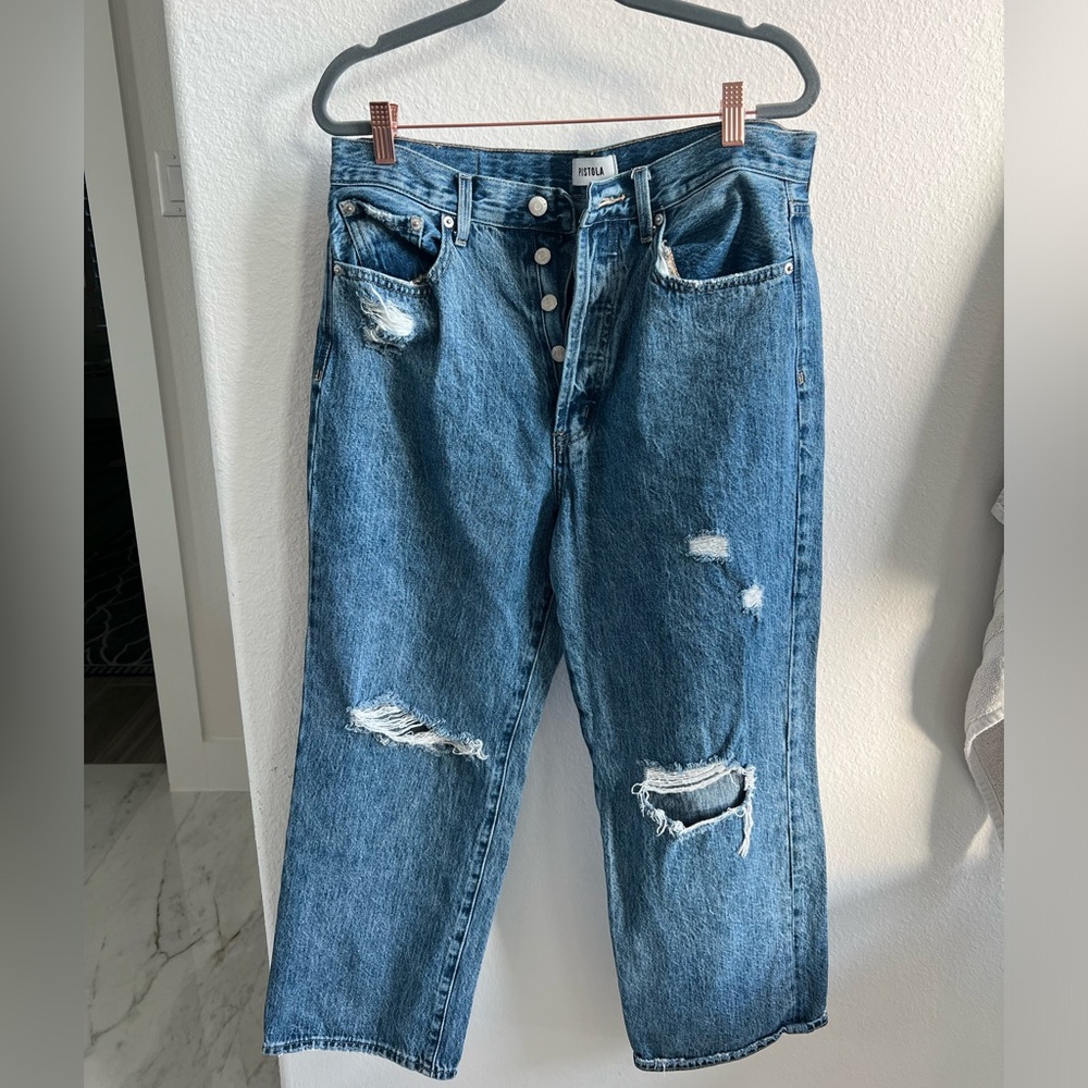 Pistola Cassie super high-rise straight crop. Size 30.